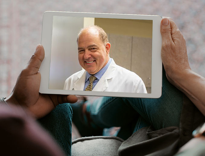 telehealth appointment on a tablet
